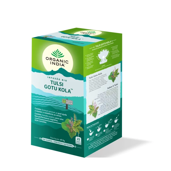 Infusao Bio Tulsi Gotu Kola Organic India 25 saq