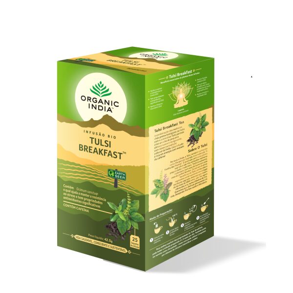 Infusao Bio Tulsi Breakfast Organic India 25 saq