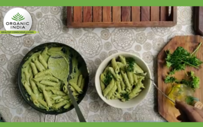 Receita de Penne com molho de Moringa Organic India™