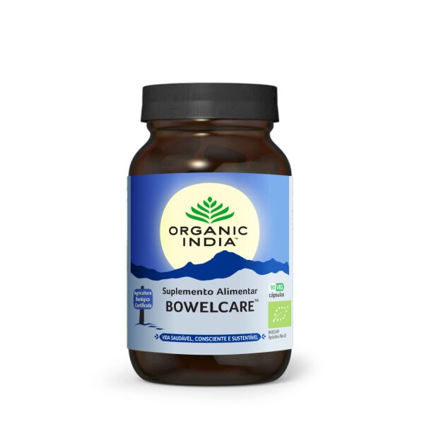 Bowelcare Organic India 90 capsulas vegetais - intestino saudável