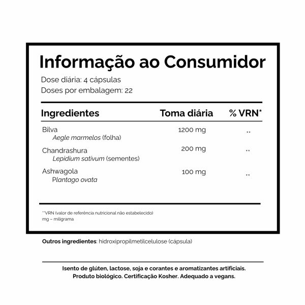 Informação ao Consumidor Bowelcare Organic India saude intestino