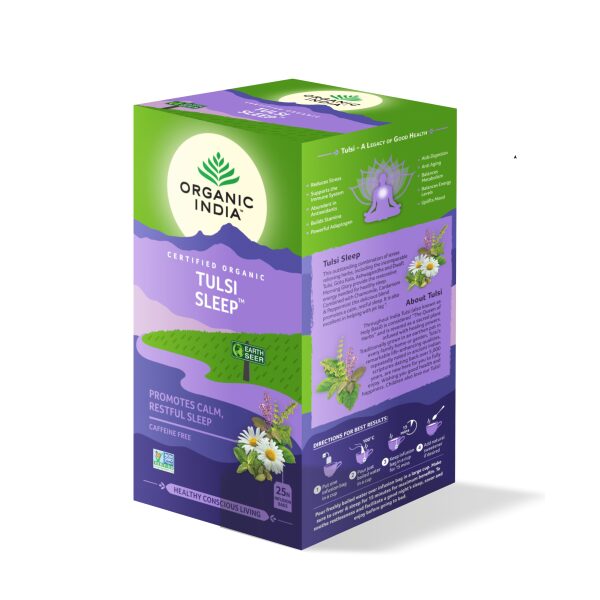 Infusao Bio Tulsi Sleep Organic India 25 saq insónia stress