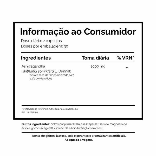 Informação ao Consumidor Ashwagandha Dharma Botanicals stress sono