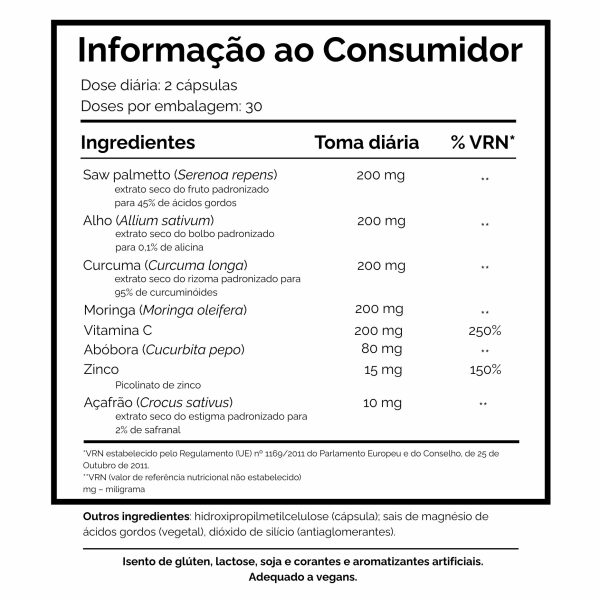 Informação ao Consumidor Prosta-Z Dharma Botanicals