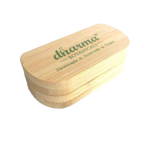 Pillbox bambu para capsulas Dharma Botanicals fechada diagonal sem fundo