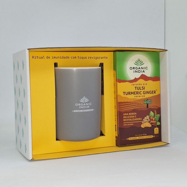 Presenta Natal-Tulsi Turmeric Ginger com caneca